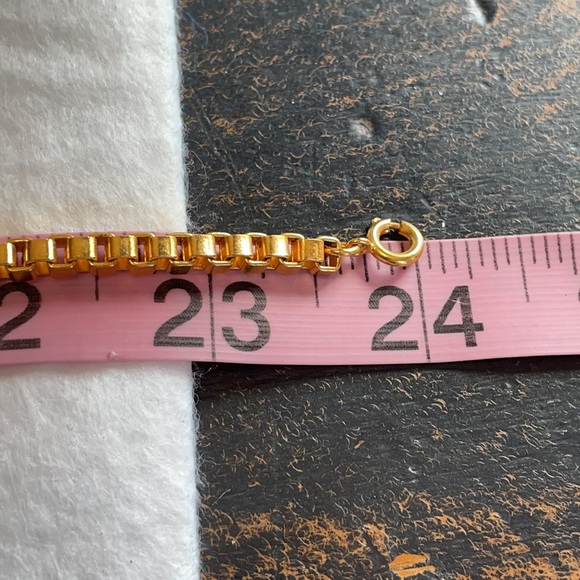 Vintage gold plated rectangle box chain 24” - Picture 6 of 6